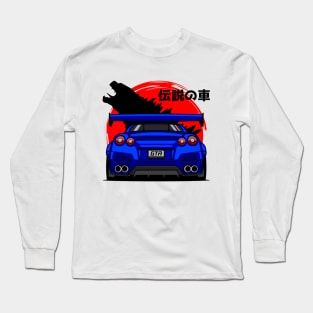 Blue GTR R35 Rear Long Sleeve T-Shirt